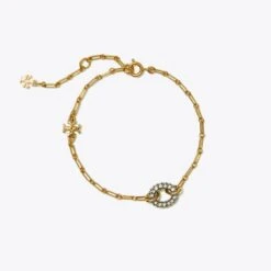 Tory Burch Thin Roxanne Chain Carabiner Bracelet